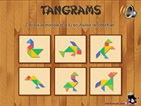 Jeu de tangram en ligne, les animaux